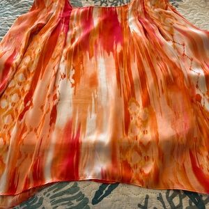 Mel & Jo Sleeveless Orange and White Top